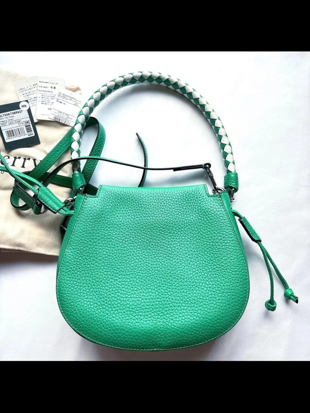 Mulberry Pebbled Leather Shoulder Bag in Emerald Green